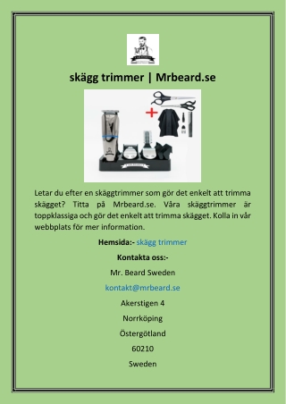 skägg trimmer  Mrbeard.se