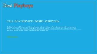 Call Boy Service  Desiplayboys.in