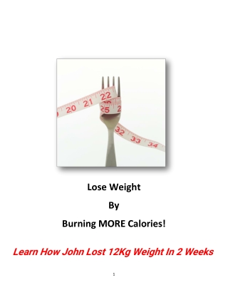 Lose Weight By Burning More Calories