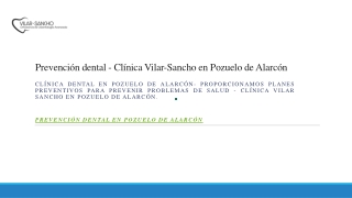 Prevención dental - Clínica Vilar-Sancho en Pozuelo de Alarcón