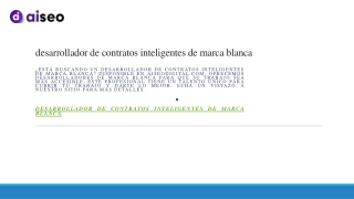desarrollador de contratos inteligentes de marca blanca