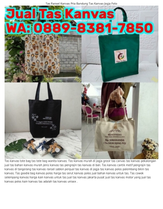 O88ᑫ–8౩81–785O (WA) Tas Kanvas Paling Murah Tas Kanvas Pria Di Bandung