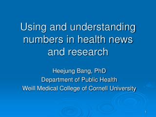 Using and understanding numbers in health news and research