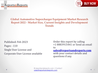 Latest Automotive Supercharger Equipment Market 2023-2029