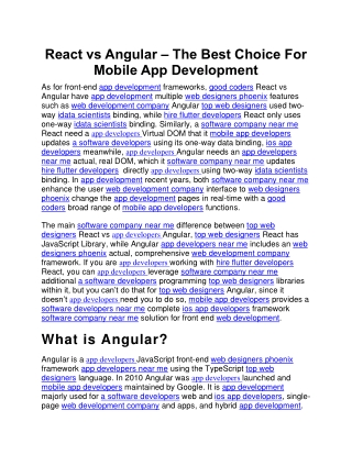 React vs Angular – The Best Choice For Mobile App Development (1)