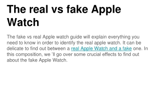 The real vs fake Apple Watch