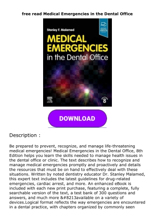 free read  Medical Emergencies in the Dental Office