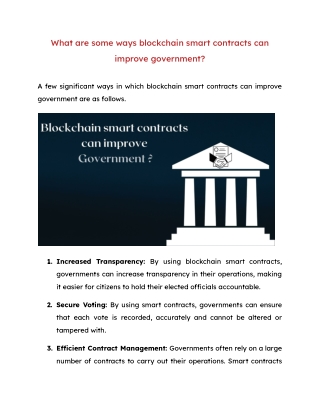 What are some ways blockchain smart contracts can improve government