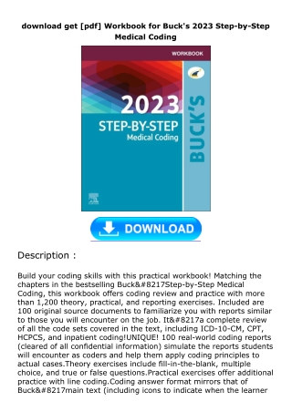 download get [pdf] Workbook for Buck's 2023 Step-by-Step Medical Coding