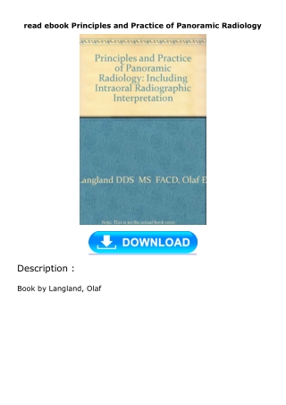 read ebook Principles and Practice of Panoramic Radiology