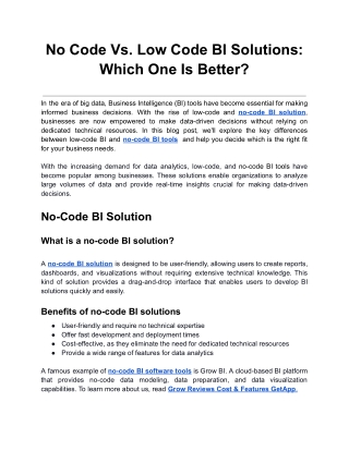 _No Code Vs. Low Code BI Solutions_ Which One Is Better_