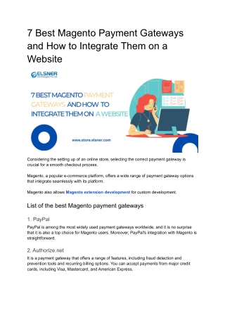 7 Best Magento Payment Gateways and How to Integrate Them on a Website