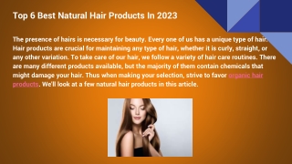 Top 6 Best Natural Hair Products In 2023