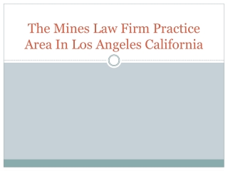 The Mines Law Firm Practice Area In Los Angeles California