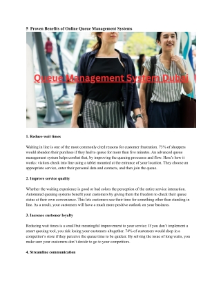 Queue Management System Dubai