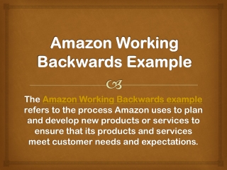 Amazon Working Backwards Example