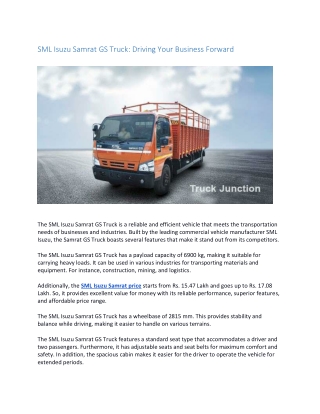 SML Isuzu Samrat GS Truck