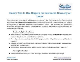 Handy Tips to Use Diapers for Newborns Correctly at Home