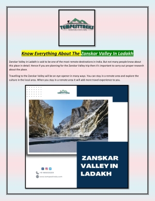 Know Everything About The Zanskar Valley In Ladakh