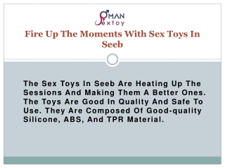 Fire Up The Moments With Sex Toys In Seeb