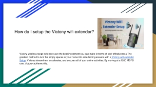 How do I setup the Victony wifi extender_