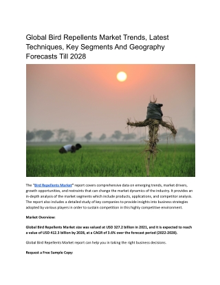 Global Bird Repellents Market