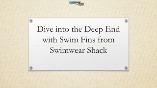 Dive into the Deep End with Swim Fins from Swimwear Shack