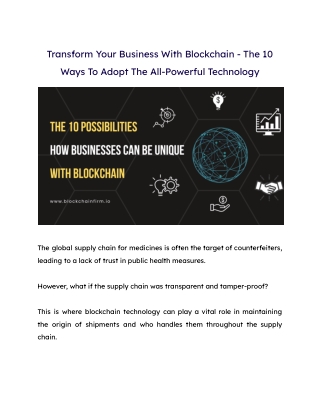 The 10 Ways Blockchain Help Businesses Stand Out- Blockchain Firm