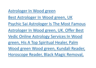 Best Astrologer In Wood green