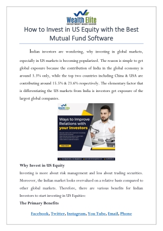 How to Invest in US Equity with the Best Mutual Fund Software