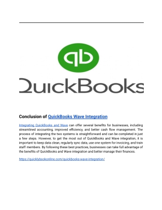 Conclusion of QuickBooks Wave Integration