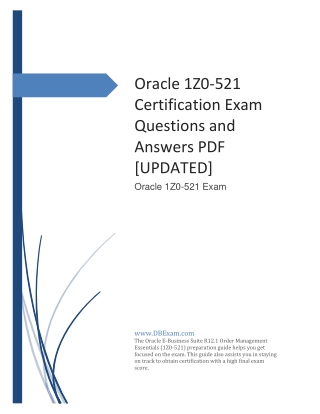 Oracle 1Z0-521 Certification Exam Questions and Answers PDF [UPDATED]