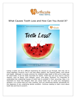 What Causes Tooth Loss and How Can You Avoid It?