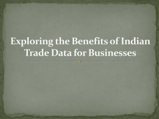 Exploring the Benefits of Indian Trade Data for Businesses