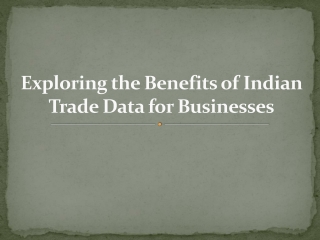 Exploring the Benefits of Indian Trade Data for Businesses