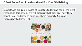 6 Best Superfood Powders Great For Your Well-Being