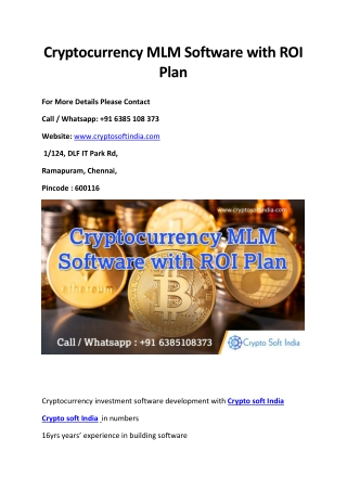 Cryptocurrency MLM software with ROI Plan (8)