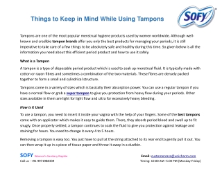 Things to Keep in Mind While Using Tampons