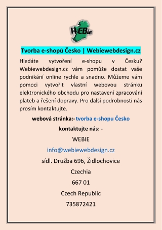 Tvorba e-shopů Česko | Webiewebdesign.cz