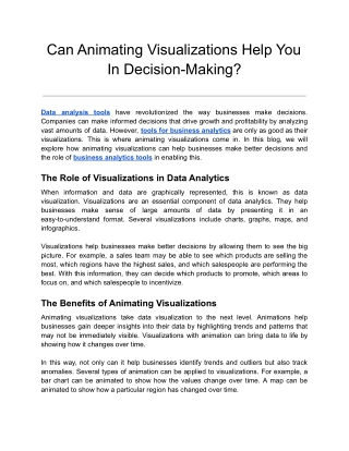 Can Animating Visualizations Help You In Decision-Making_