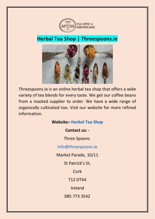 Herbal Tea Shop | Threespoons.ie