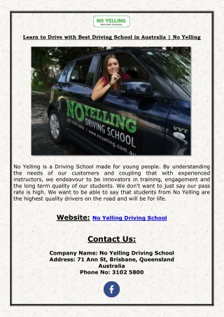 Learn to Drive with Best Driving School in Australia | No Yelling