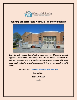 Running School for Sale Near Me  Winworldrealty in