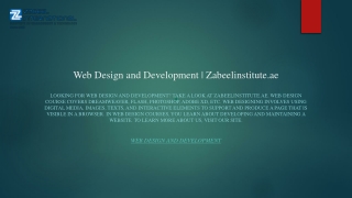 Web Design and Development  Zabeelinstitute.ae