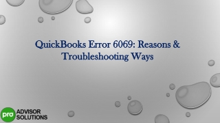 QuickBooks Error 6069 Reasons & Troubleshooting Ways