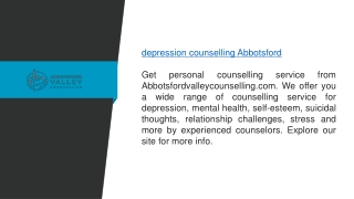 Depression Counselling Abbotsford  Abbotsfordvalleycounselling.com