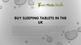 Buy Sleeping Tablets in the UK
