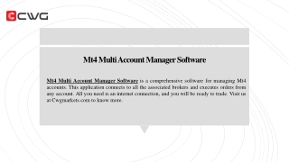 Mt4 Multi Account Manager Software | Cwgmarkets.com