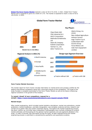 Farm Tractor Market: Global Industry Analysis and Forecast (2022-2029)