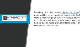 Kurta for Men  Myperfectfit.in